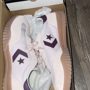 Converse Athletic Shoes in White and Purple